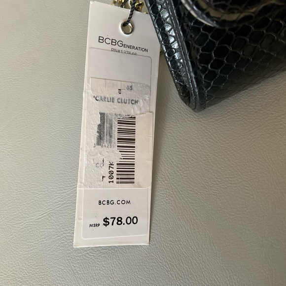 NWT, BCBGeneration, black animal print clutch - Picture 6 of 6